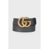 Black leather belt