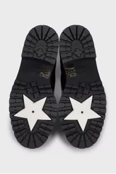 Black D-Leader leather boots