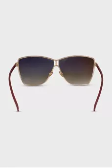 Red frame sunglasses with gradient lenses