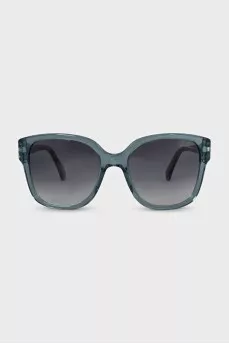 Blue sunglasses with decoration on the temples
