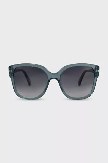 Blue sunglasses with decoration on the temples