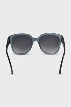 Blue sunglasses with decoration on the temples