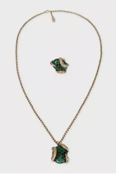Snake necklace and ring set