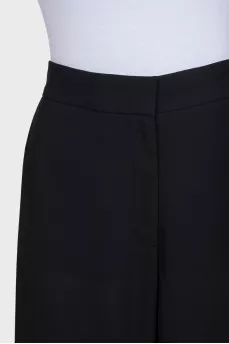 Black wide-leg fit trousers