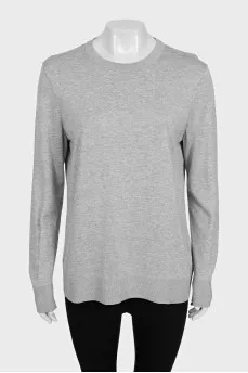 Gray straight-cut jumper