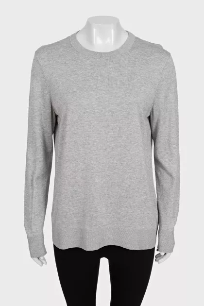 Gray straight-cut jumper