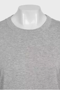 Gray straight-cut jumper