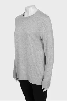 Gray straight-cut jumper