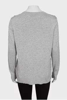 Gray straight-cut jumper