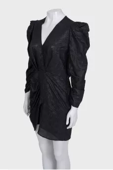 Fitted mini dress with side zip