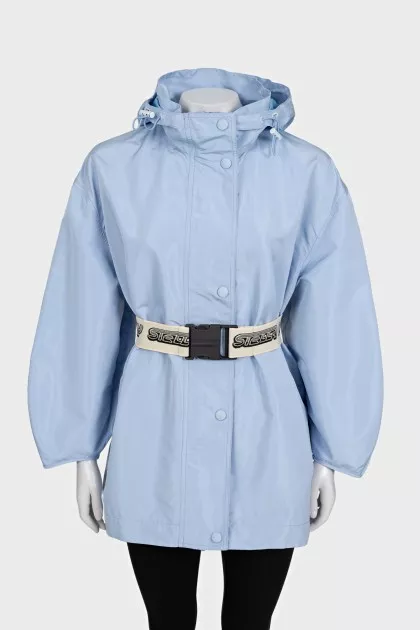 Zippered coat with belt