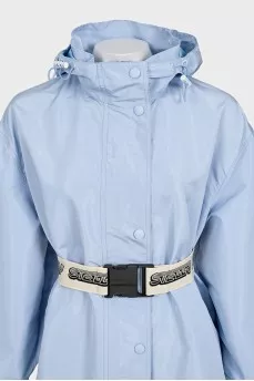 Zippered coat with belt