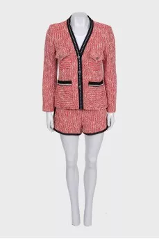 Red tweed suit with shorts