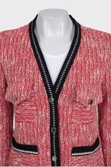 Red tweed suit with shorts