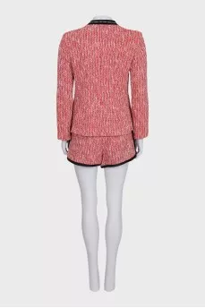 Red tweed suit with shorts