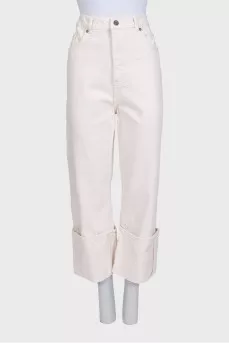 White jeans with cuffs