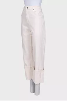 White jeans with cuffs