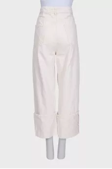 White jeans with cuffs