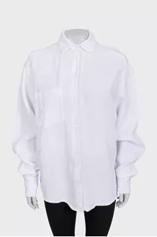 Loose-fitting linen button-down shirt