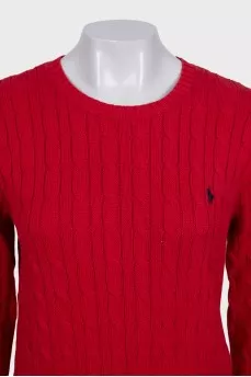 Red jumper with tag