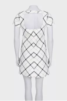 White checkered dress with short sleeves