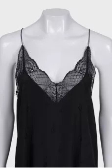 Black asymmetrical dress with straps