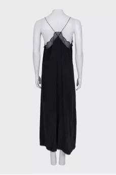 Black asymmetrical dress with straps