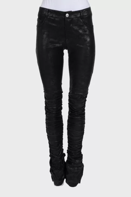 Straight-leg trousers with draping