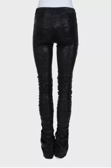 Straight-leg trousers with draping