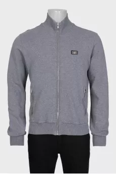 Men's gray sports jacket with a zipper