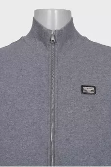 Men's gray sports jacket with a zipper