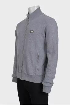 Men's gray sports jacket with a zipper