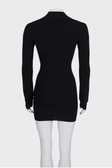 Black bodycon dress with contrast print
