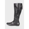 Black leather boots