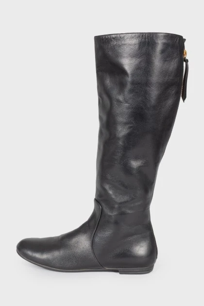 Black leather boots