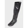 Black leather boots