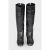 Black leather boots