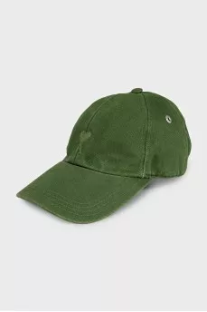 Cap with embroidered logo in green
