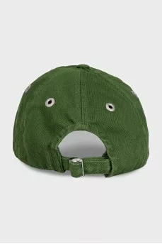 Cap with embroidered logo in green