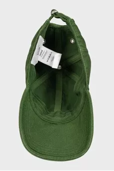 Cap with embroidered logo in green