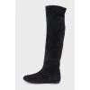 High suede boots