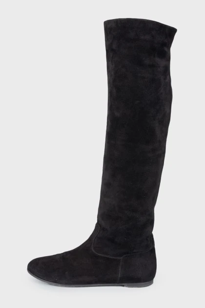 High suede boots