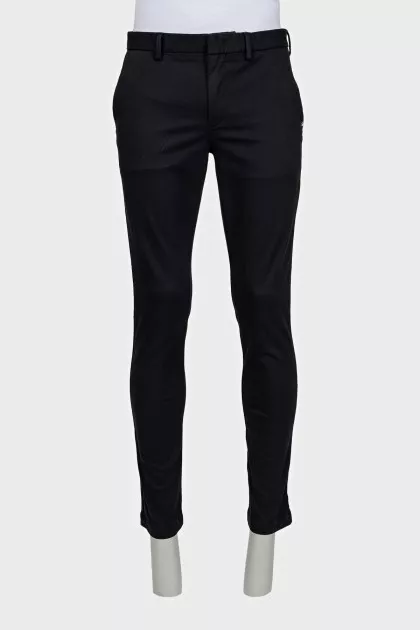 Men's black slim fit trousers