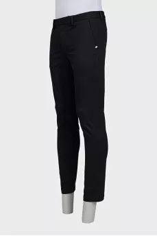 Men's black slim fit trousers
