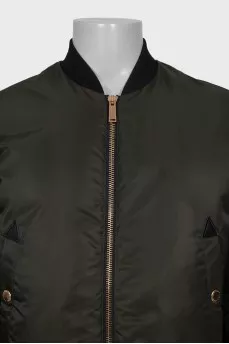 Men's insulated green bomber jacket
