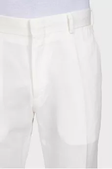 Men's straight-cut white trousers