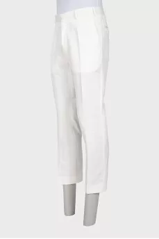 Men's straight-cut white trousers