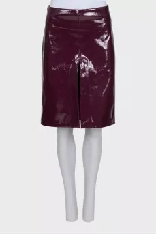 Purple eco-leather skirt