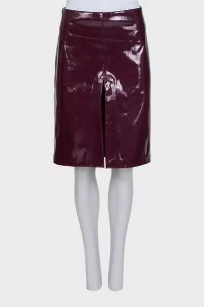Purple eco-leather skirt