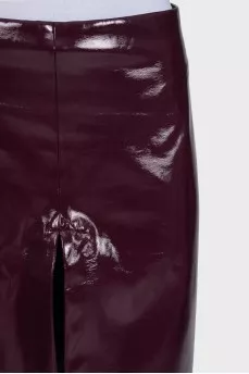Purple eco-leather skirt